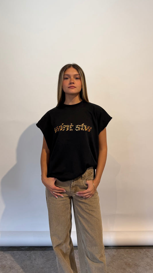 Remera sin mangas animal print