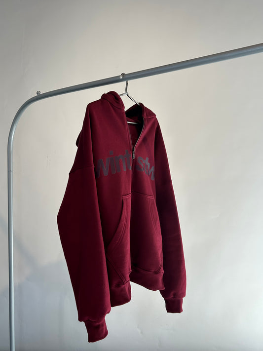 zip hoodie bordo