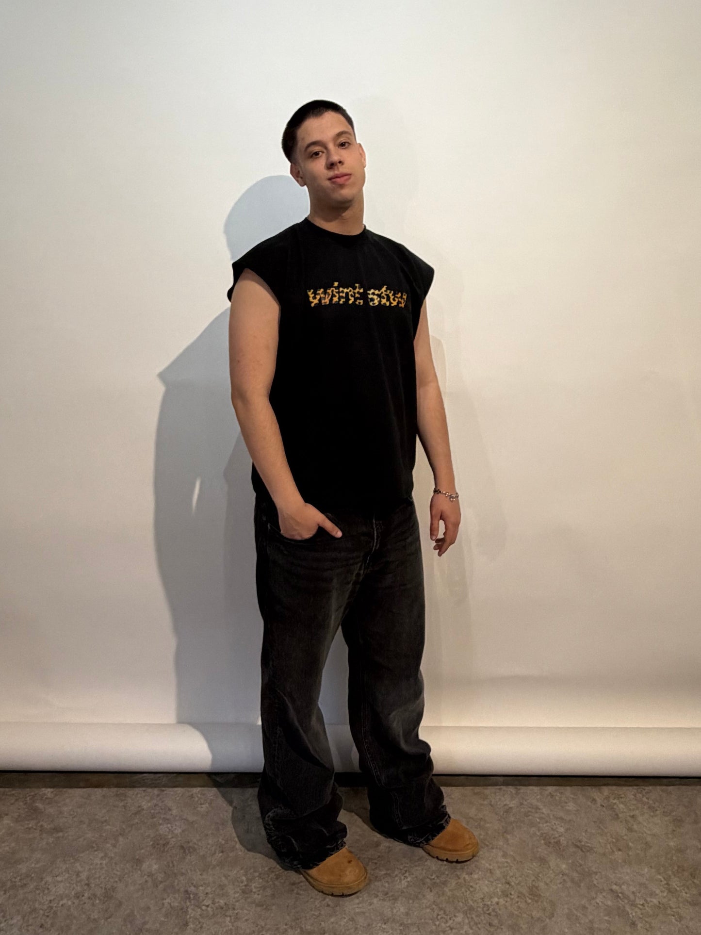 Remera sin mangas animal print